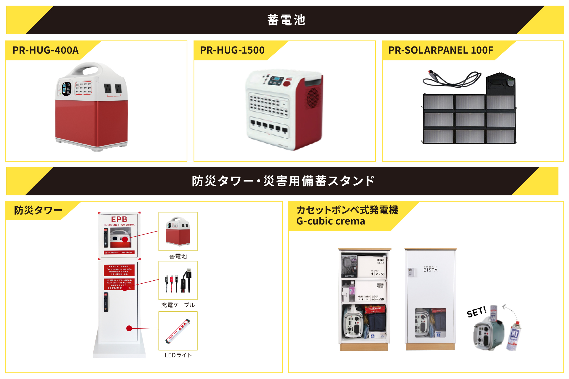 スマホ・PCの充電も可能。災害時の事業継続に役立ちます