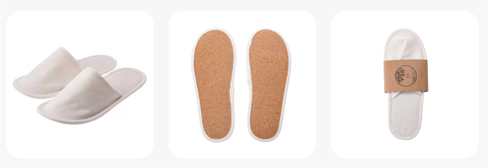 コルクくずを再利用したコットンスリッパ 『SUS cotton slippers』