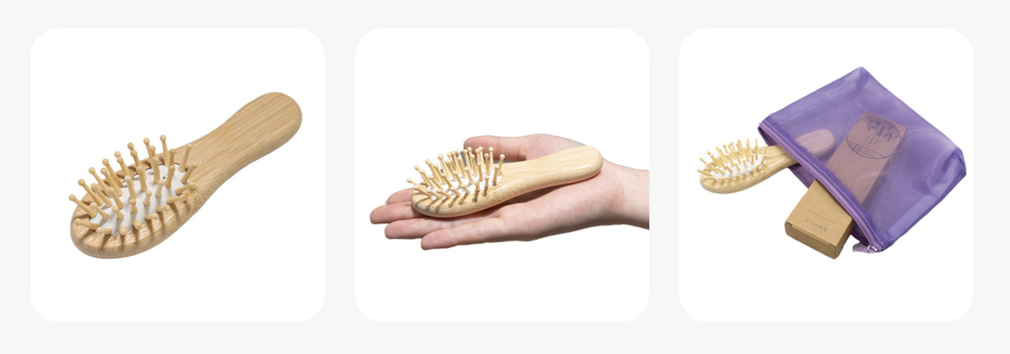 手のひらサイズで持ち帰りたくなる『SUS Bamboo HairBrush』