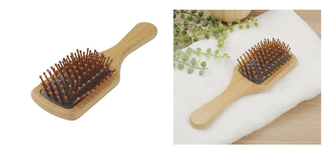 天然竹を活かしたナチュラルさがおしゃれな『SUS Bamboo Paddle Brush(竹製パドルブラシ)』